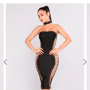 Fashion Nova Lace up Dress
